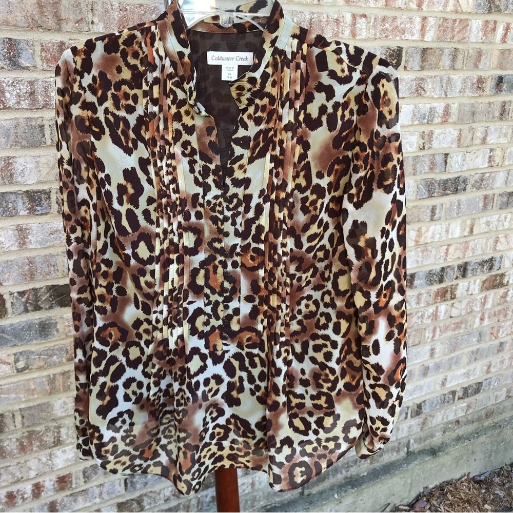 Leopard print shirt coldwater creek size 4-6